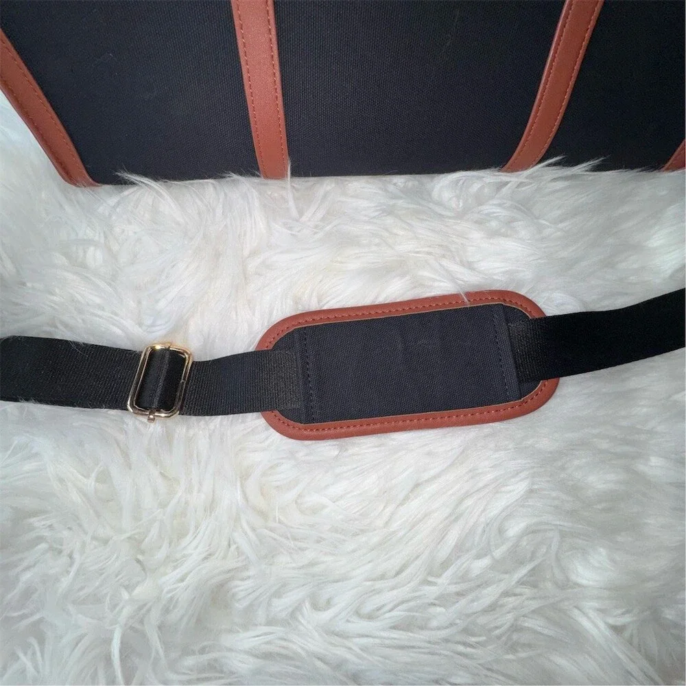 LOVEVOOK‎ Laptop Tote Computer Office Bag Womens Large 15.6” Black Brown Trim